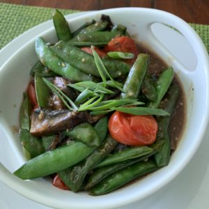 Snap Peas & Shiitake Mushrooms in Teriyaki Sauce